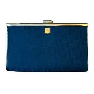 Christian Dior Trotter Kiss-Lock Clutch Bag, Black/Gold